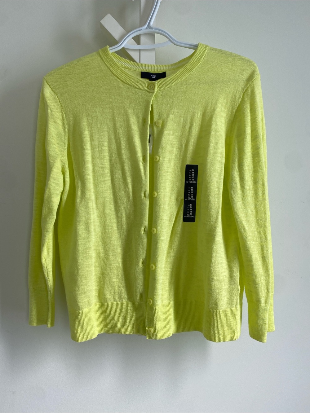 GAP Neon Yellow Lightweight Button-Front Cardigan BNWT
